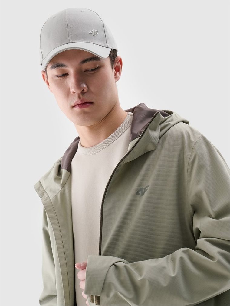 Kurtka męska z kapturem, ecru, 4F