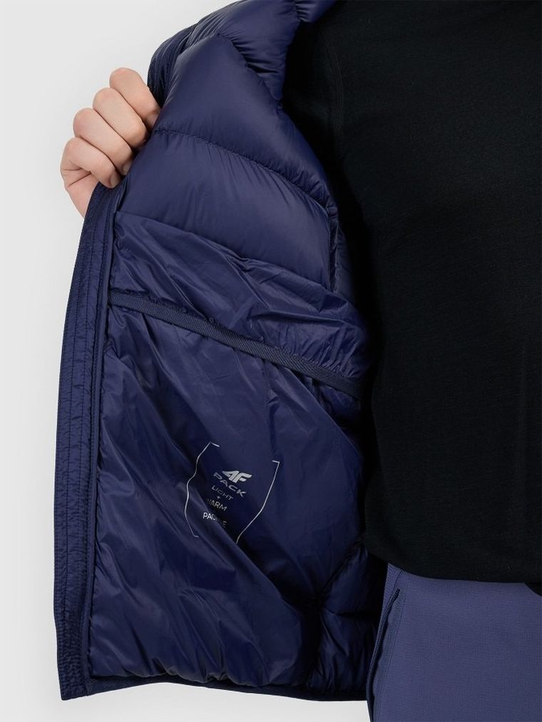 Kurtka męska z kapturem, ocieplana, granatowa, 4F