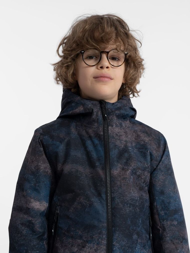 Kurtka narciarska chłopięca z kapturem, mix, 4F