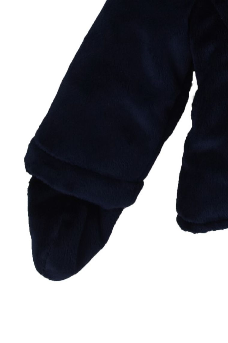 Kurtka niemowlęca z kapturem, futrzana, granatowa, Kanz