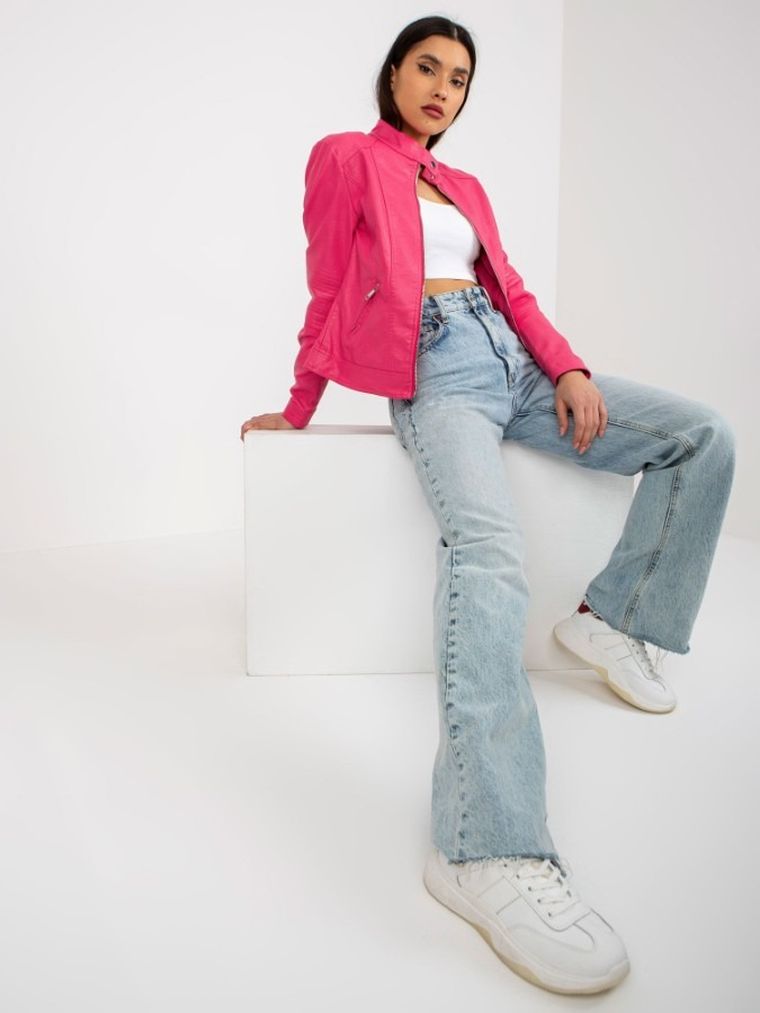 Kurtka ramoneska damska, różowa, Factory Price