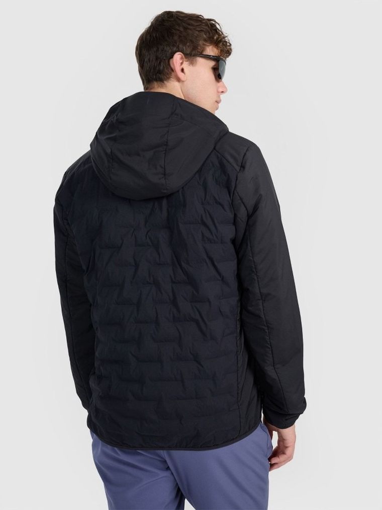 Kurtka techniczna męska z kapturem, czarna, 4F