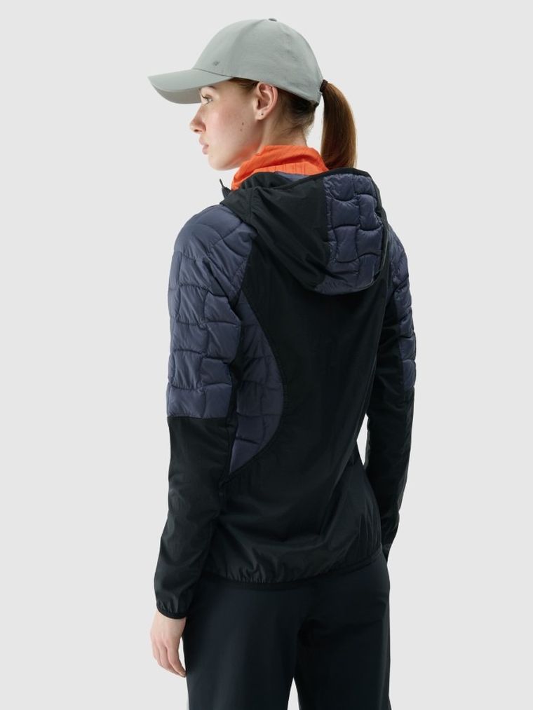 Kurtka trekkingowa damska z kapturem, granatowa, 4F