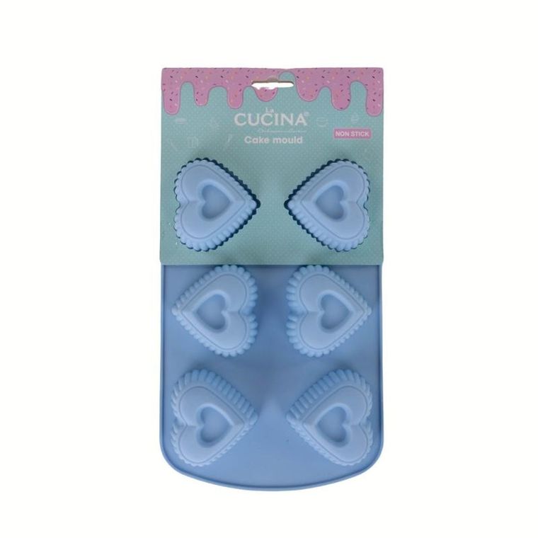 La Cucina, niebieska silikonowa forma na muffiny, 27-17 cm