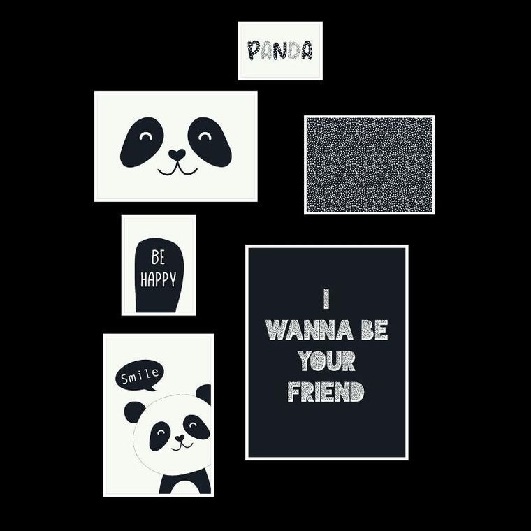 La Factory, The king of the jungle, plakaty do pokoju dziecka, 6 ramek