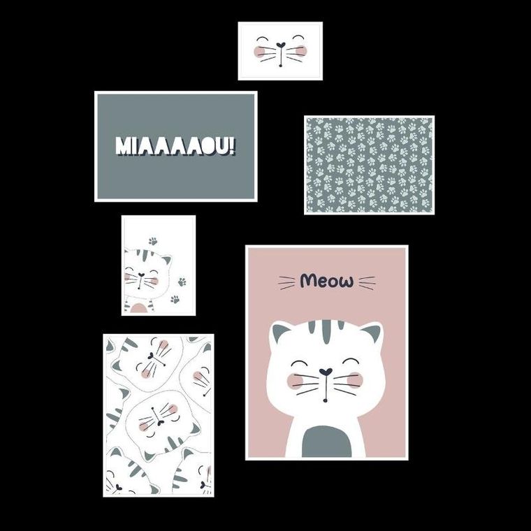 La Factory, The king of the jungle, plakaty do pokoju dziecka, 6 ramek