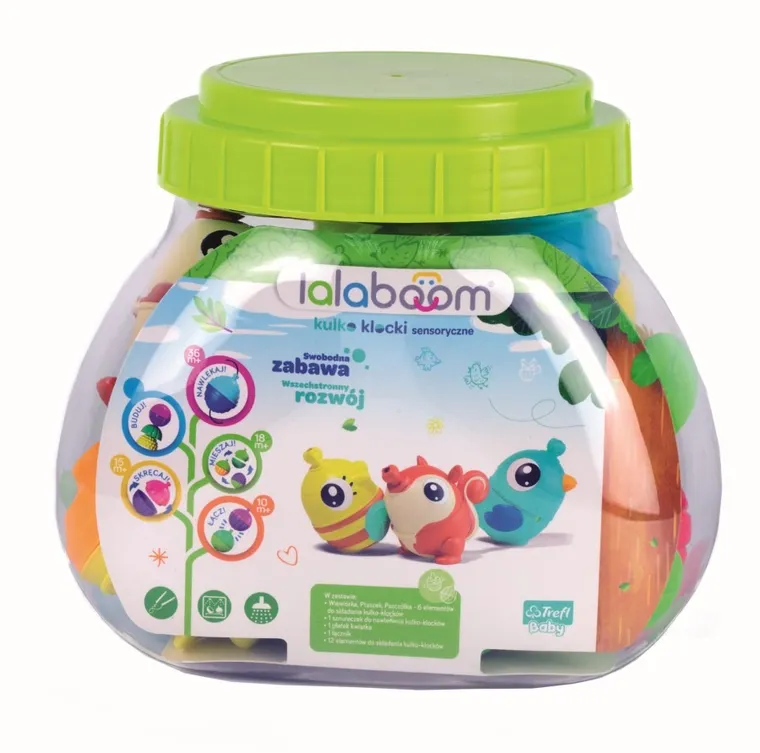 Lalaboom, Kulko-klocki sensoryczne, zwierzątka, 21 elementów
