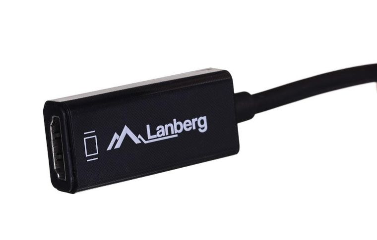 Lanberg, adapter, AD-0005-BK, Mini DisplayPort M - HDMI F, 0,20m, czarny