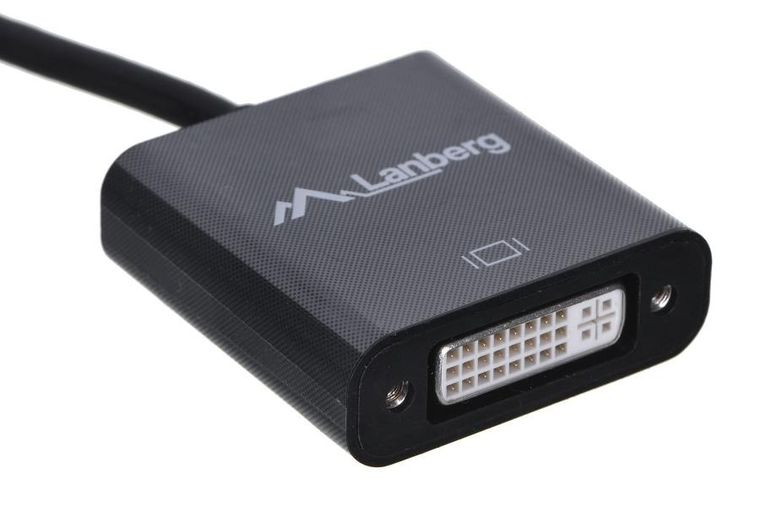 Lanberg, adapter, AD-0007-BK, DisplayPort M - DVI-D F, 0,10m, czarny