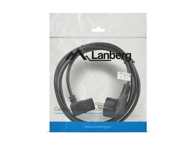 Lanberg, kabel CA-C13C-12CC-0018-BK, c13, Iec C13, Iec 320 C13 F, Schuko M, 1,8m, czarny
