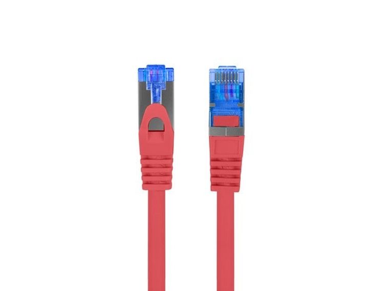 Lanberg, patchcord, S/FTP KAT.6A, 0.5m, czerwony, LSZH CCA (FLUKE PASSED) PCF6A-10CC-0050-R
