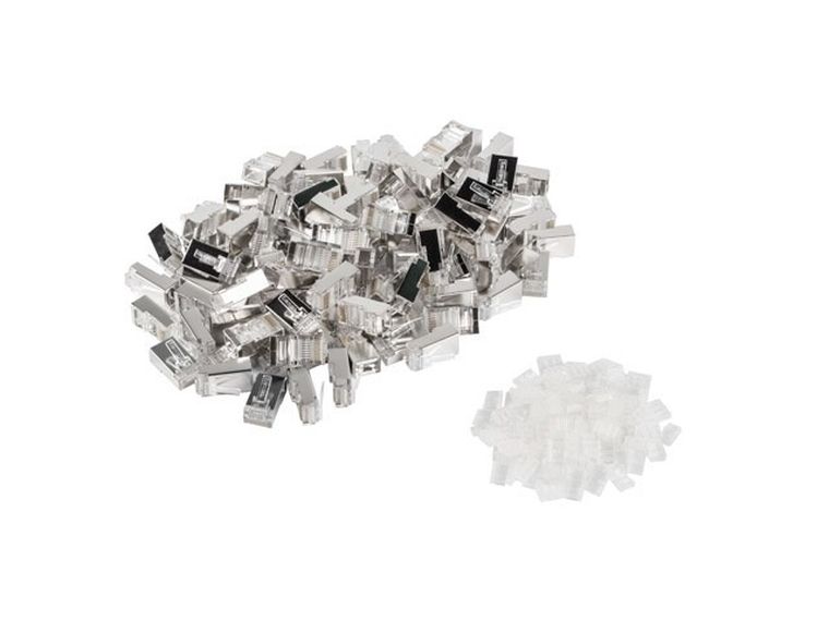 Lanberg, wtyk sieciowy, z prowadnicą do linki i drutu, RJ45, 8P8C, KAT.6 FTP, 100 szt.