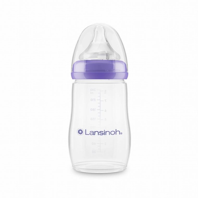 Lansinoh, Natural Wave, butelka ze smoczkiem, rozmiar M, 240 ml