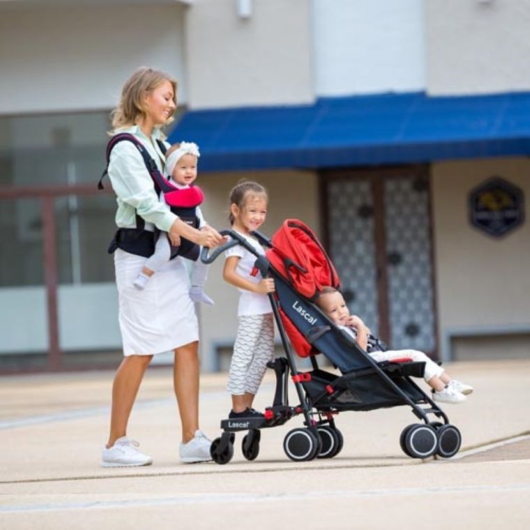 Lascal, BuggyBoard, zestaw MAXI+, dostawka do wózka z siedziskiem, czarno-szara