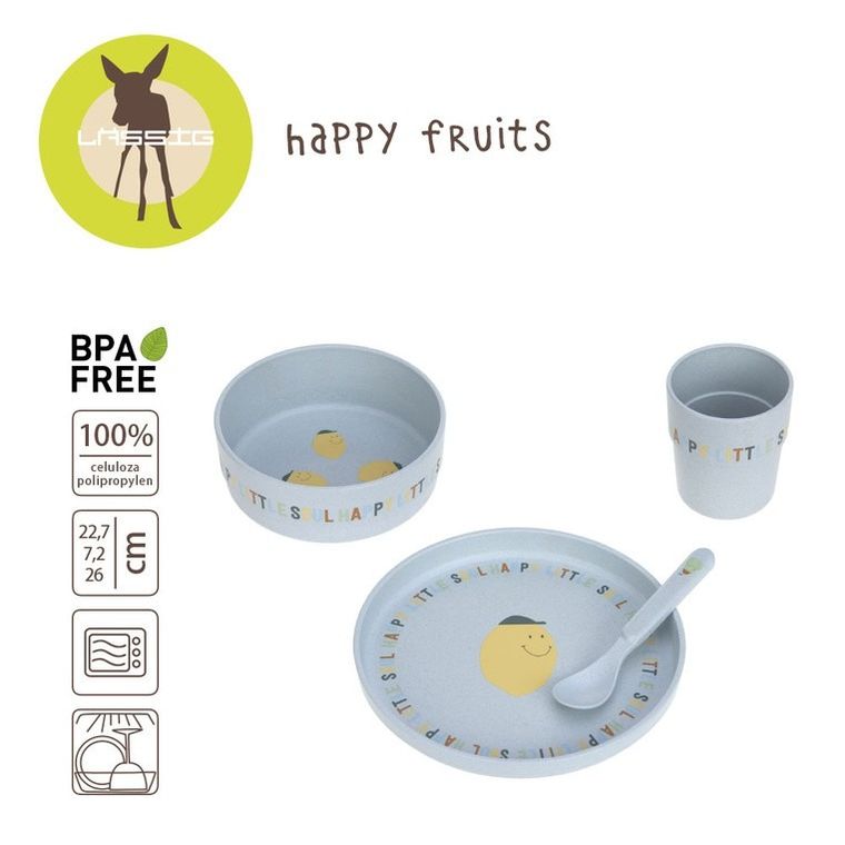Lassig, Happy Fruits Lemon, komplet naczyń dla dzieci
