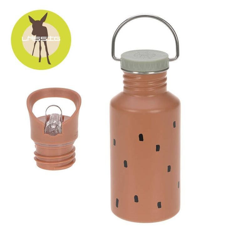 Lassig, Happy Prints, bidon ze stali nierdzewnej, karmelowy, 500 ml