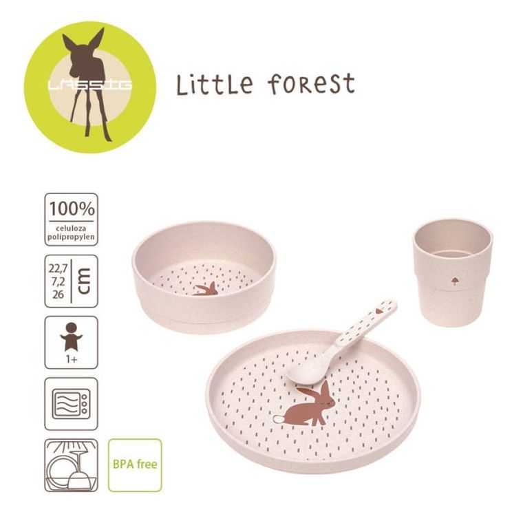 Lassig, Little Forest, Zajączek, komplet naczyń dla dzieci