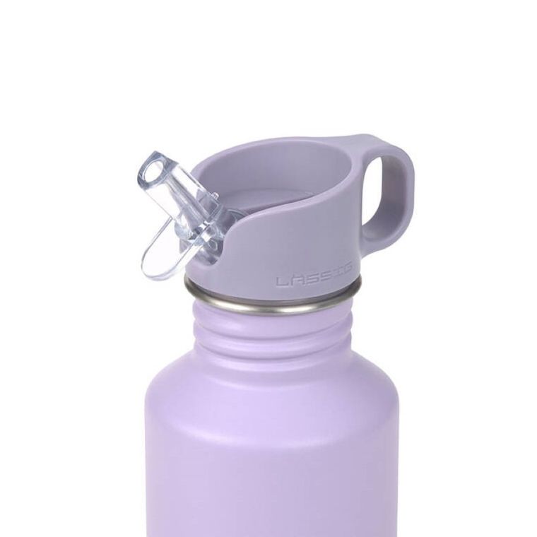 Lassig, Little Gang Heartbidon ze stali nierdzewnej z ustnikiem i uchwytem, 500 ml, lilac