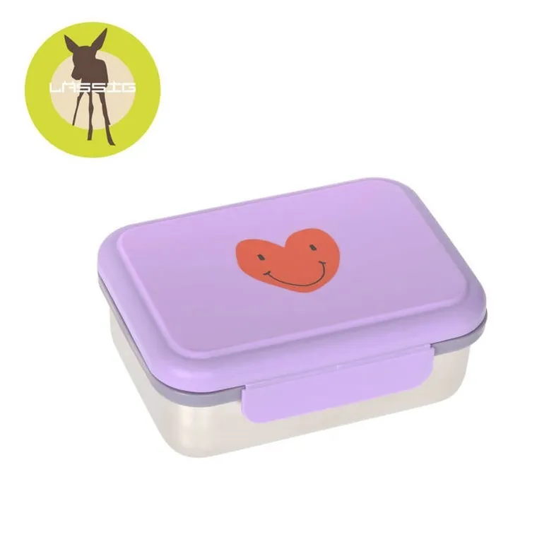 Lassig, Little Gang, lunchbox ze stali nierdzewnej, Heart Lilac