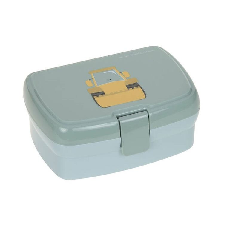 Lassig, Tiny Drivers, lunchbox + bidon, tritanowa butelka, 460 ml, Spychacz