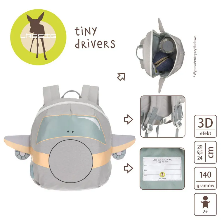 Lassig, Tiny Drivers, plecak dla przedszkolaka, samolot