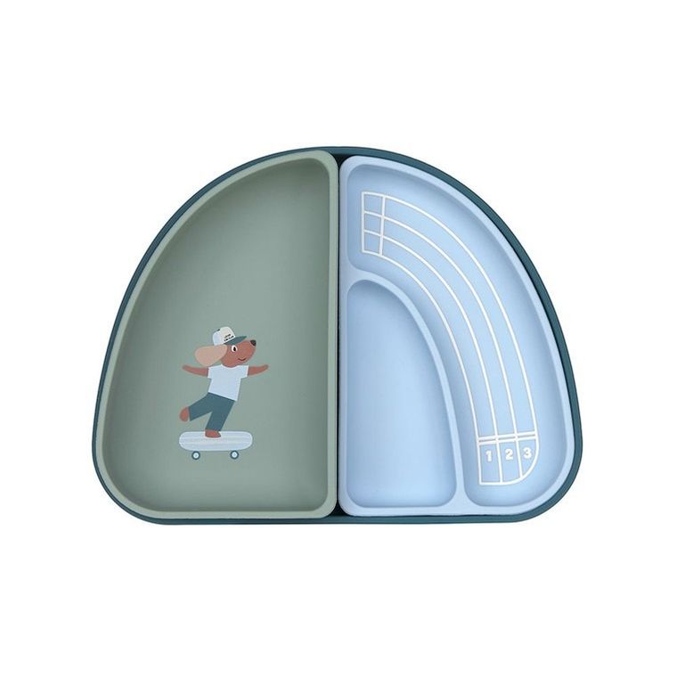 Lassig, Tiny Team, zestaw silikonowych naczyń, piesek, 3 szt.