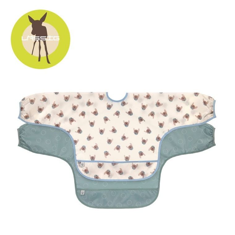 Lassig, Tiny Team, zestaw śliniaków z długim rękawem, piesek, 6m+