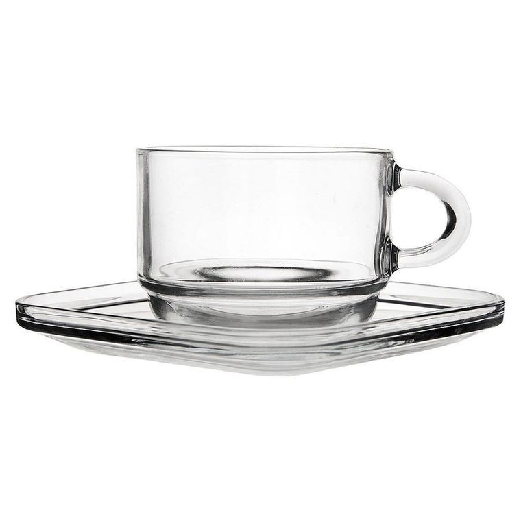 LAV, filiżanka ze spodkiem szklana, 250 ml, 6 szt.