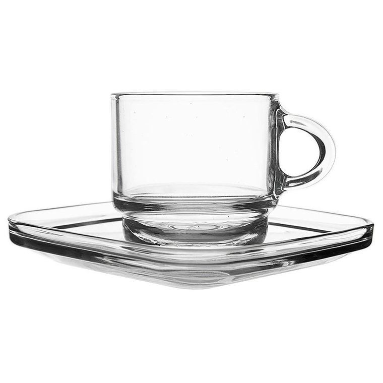 LAV, filiżanka ze spodkiem szklana, 75 ml, 6 szt.