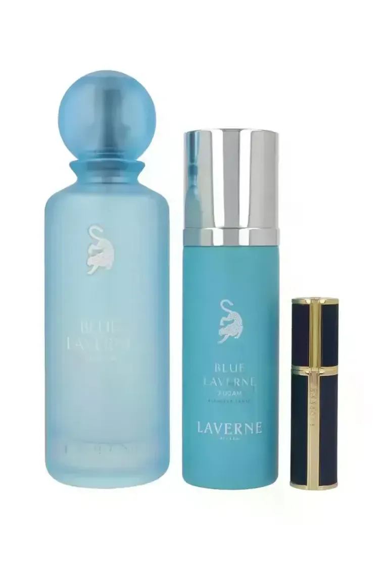 Laverne, Blue Laverne, 7AM Collection, zestaw: woda perfumowana, 200 ml + All Over Spray, dezodorant, 100 ml