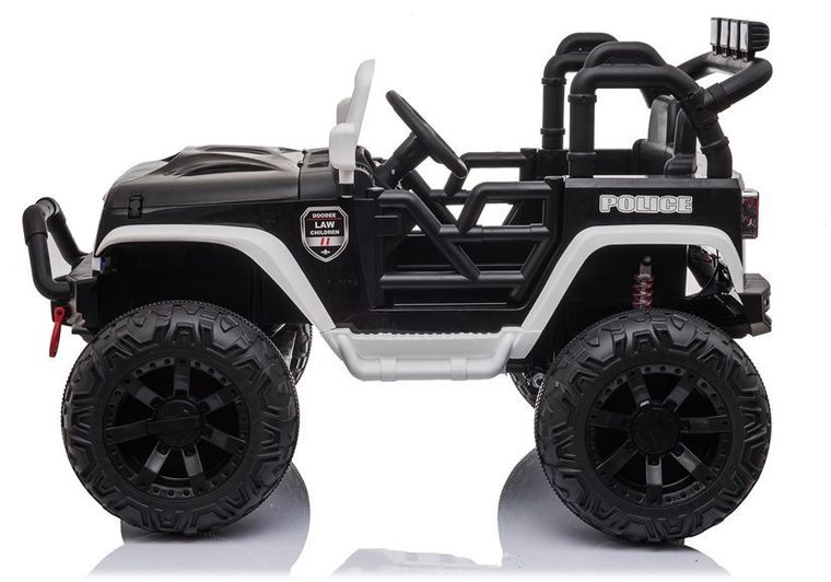 Lean Cars, Jeep, pojazd na akumulator, JC666, policyjny, biały