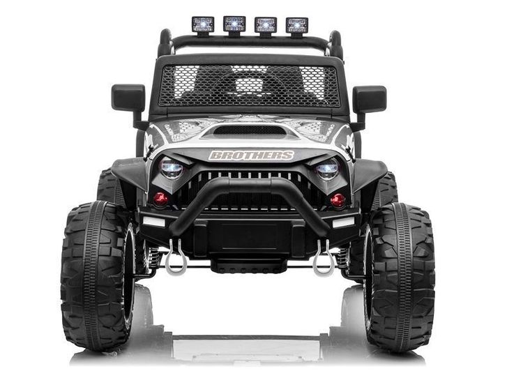 Lean Cars, Jeep, pojazd na akumulator, JC666, srebrny lakierowany