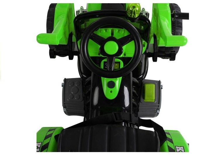 Lean Cars, koparka, pojazd na akumulator, zielony