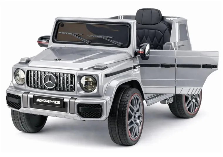 Lean Cars, Mercedes AMG G 63, pojazd na akumulator, srebrny lakierowany