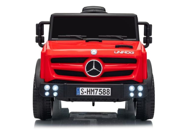Lean Cars, Mercedes Unimog, pojazd na akumulator, HM7588 6V4Ah, czerwony