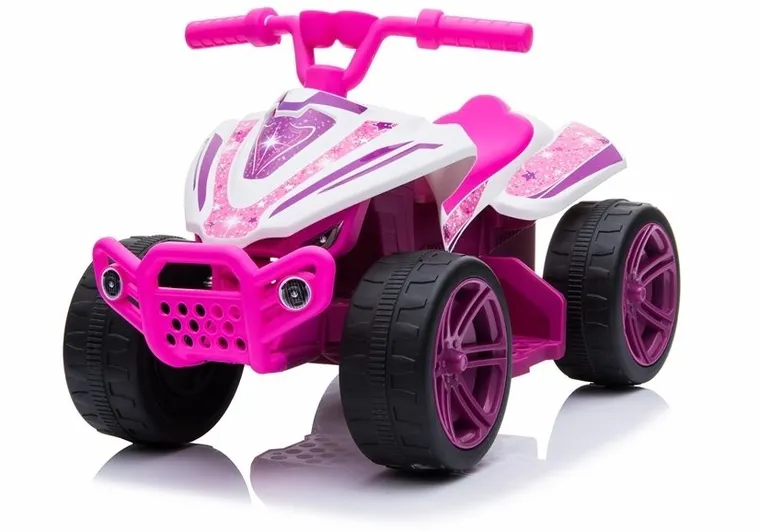 Lean Cars, quad, pojazd na akumulator, TR1805, biało-różowy
