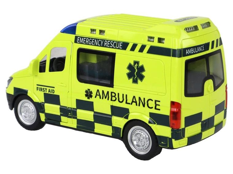 Lean Toys, ambulans, interaktywny pojazd zdalnie sterowany, żółty