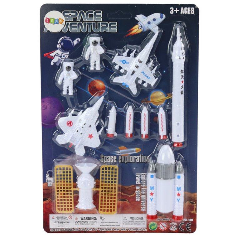 Lean Toys, astronauci rakiety, zestaw figurek kosmicznych, 11 elementów