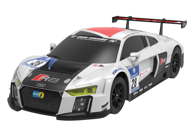 Lean Toys, Audi R8 LMS, pojazd zdalnie sterowany, 1:24, biało-czarny