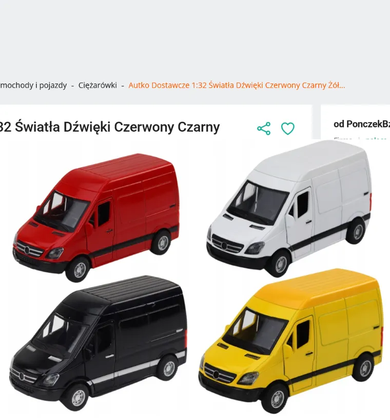 Lean Toys, autko dostawcze, 1:32, z dźwiękiem i światłem