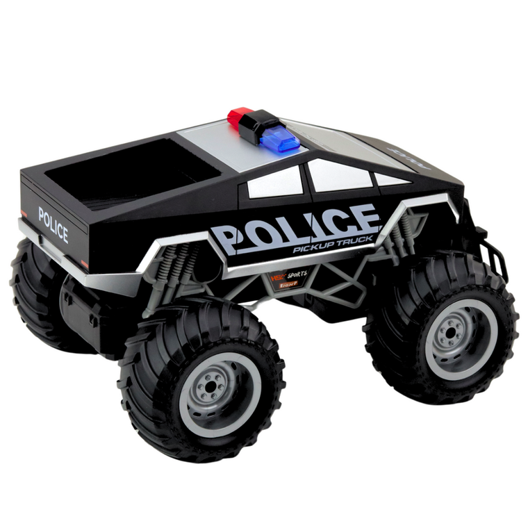 Lean Toys, auto terenowe policyjne off-road rc zdalnie sterowane czarne, 1:16