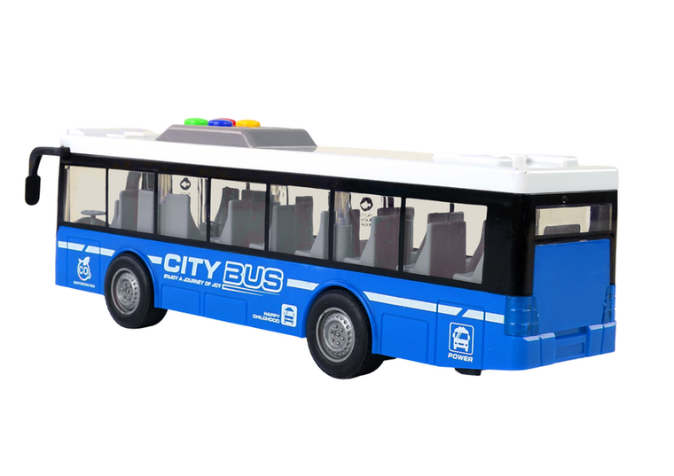 Lean Toys, autobus interaktywny, pojazd z napędem frykcyjnym, 1:16, niebieski