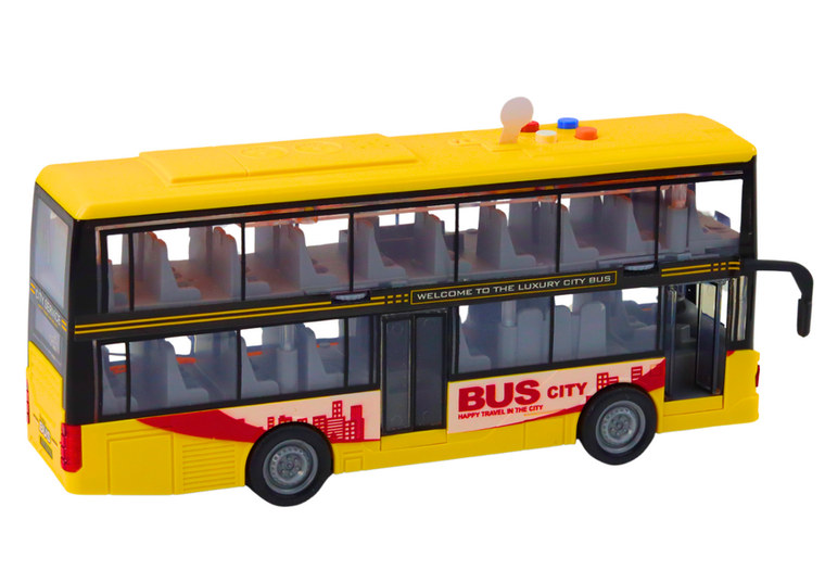 Lean Toys, autobus piętrowy, pojazd interaktywny, 1:16