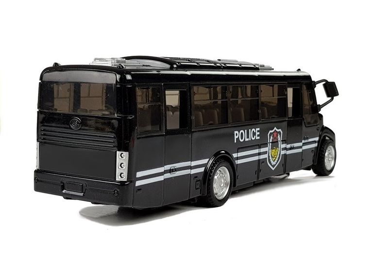 Lean Toys, autobus policyjny, model pojazdu, czarny