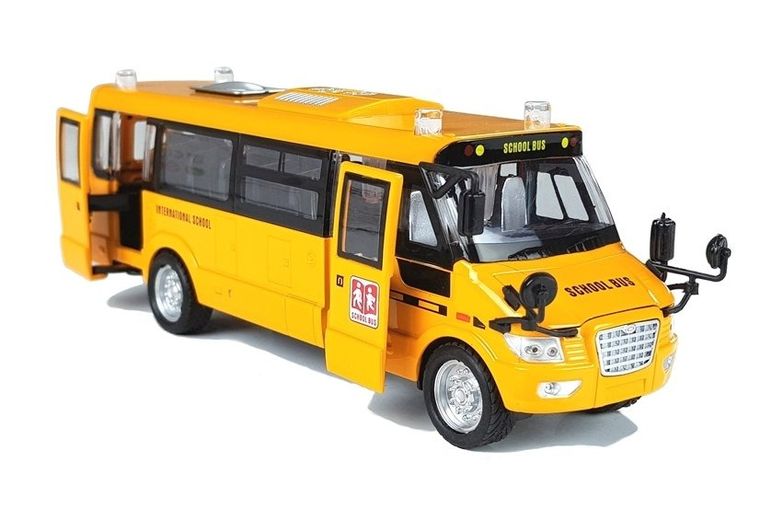 Lean Toys, autobus szkolny, metalowy, z napędem frykcyjnym