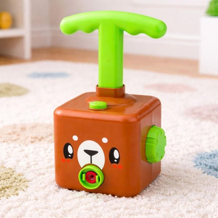 Lean Toys, balonowa wyrzutnia autek, miś