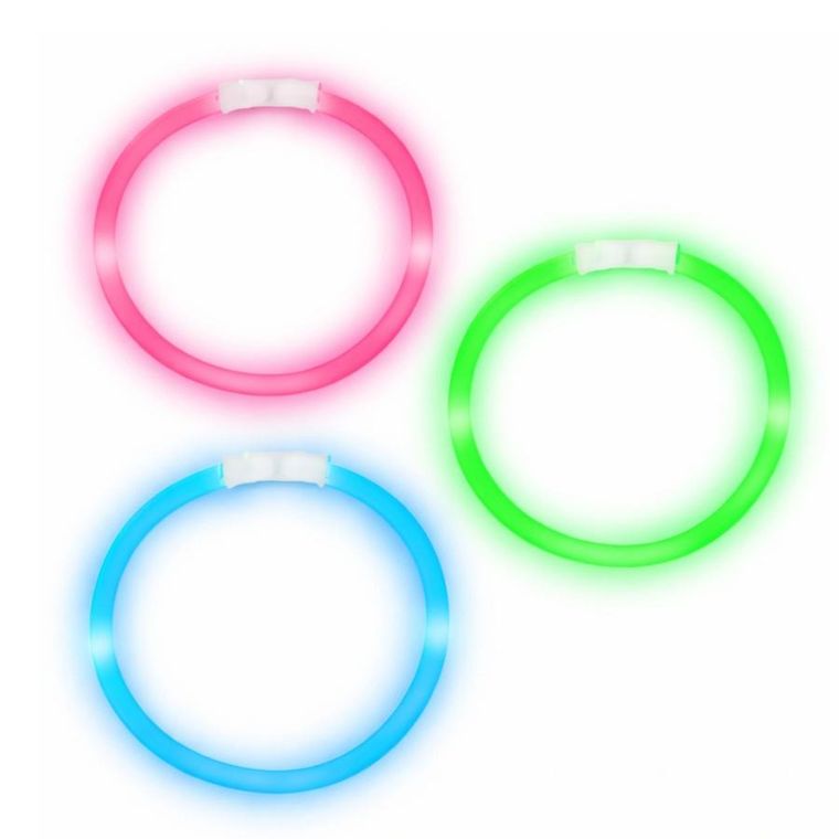 Lean Toys, bransoletki fluorescencyjne, świecące w ciemności, 3 szt.