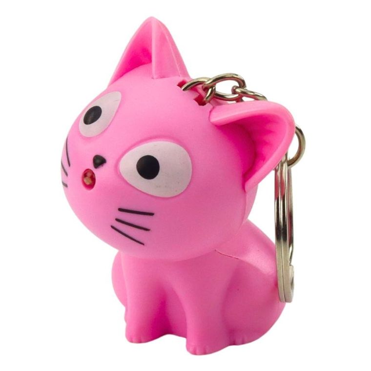 Lean Toys, brelok z latarką LED, kotek, 1 szt.