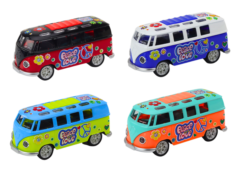 Lean Toys, camper bus, metalowy pojazd interkatywny z napędem, 1:32, 1 szt.