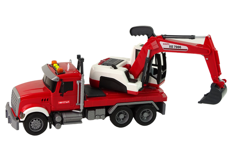 Lean Toys, ciężarówka z koparką ze światłem i dżwiękiem